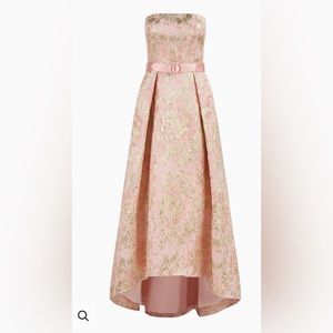 Kay Unger high low pink brocade dress